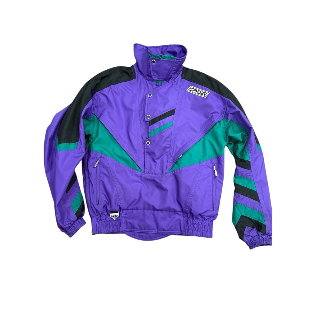 Vtg 90s Spyder Ski Jacket Sz M Colorblock‎ Purple Pond Skim Mud Season Party